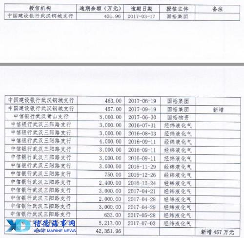 覆灭之轮:武汉国裕物流两债券违约后再遭6.63亿元银行贷款逾期及欠息