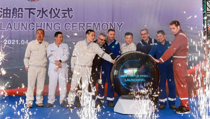 The FPSO built by Chinese shipyard for BP was launc