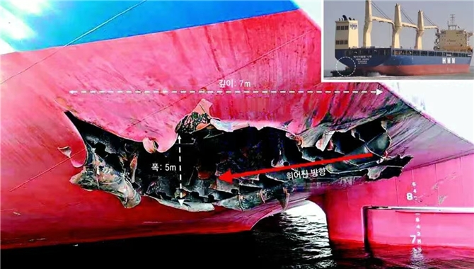 不是事故！HMM新船在霍尔木兹海峡内遭两连击